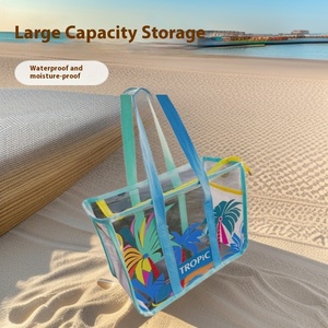Borsa a Tracolla Trasparente Estiva per Studenti, Borsa da Spiaggia in PVC Personalizzabile, Borsa Cosmetica Portatile per Trucco e Shopping - Product Image 2