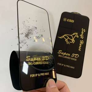 Protector de Pantalla de Vidrio Templado Antiestático Negro Dorado para <span class=keywords><strong>iPhone</strong></span> 17 Pro, para Samsung, para Xiaomi, para Todos los Modelos - Product Image 5