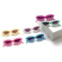 Fashion Summer Love Heart Shaped Unisex Kids Macaron Color Daisy UV400 Protection Kids Sunflower Festival Sunglasses