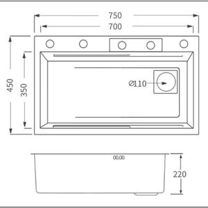 Fregadero de Cocina Moderno de Lujo con Grifo en Cascada de un Solo Tazón, Acero Inoxidable, Cuadrado, Negro, Empotrado, Inteligente y Multifuncional - Product Image 3