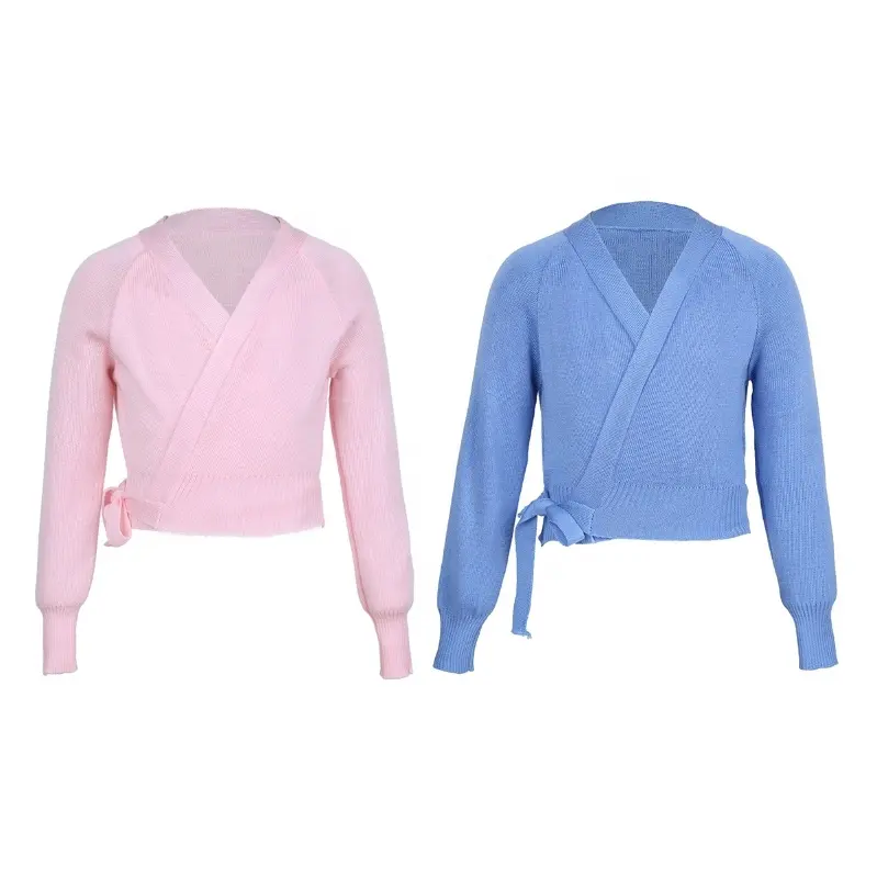 Top da maglione per Cardigan da ballo lavorato a maglia avvolgente classico da ballo classico per ragazze