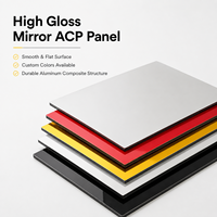 Panneau composite en aluminium (ACP) 4x8 finition or miroir, résistant au feu A2, écologique, pour façade de bâtiment et mur-rideau