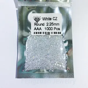 Wholesale White Cubic Zirconia 1mm To 3.0mm 3A CZ Round Cut White Synthetic Loose Small Cubic Zirconia Stone