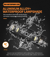 Nouvelle barre lumineuse LED de travail pour véhicule, 12V-80V, bicolore, en alliage d'aluminium + PC, 6,3 pouces, angle réglable, mini projecteur/spot