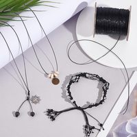 Cordon en coton ciré noir de 0,5 mm pour la fabrication de bijoux, 200 yards, fil durable pour bracelet, collier, perles de taille, macramé