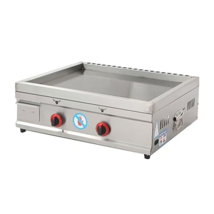 Parrilla <span class=keywords><strong>industrial</strong></span> de <span class=keywords><strong>barbacoa</strong></span> de <span class=keywords><strong>gas</strong></span> portátil sin humo para interiores de 2 quemadores Horno plano compacto - Product Image 2
