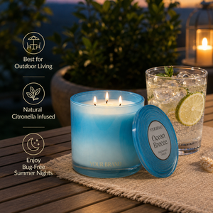 Bougie parfumée ronde AIKUN de luxe à 3 mèches, teintée, longue durée, pour <span class=keywords><strong>la</strong></span> décoration intérieure, approvisionnement en gros et personnalisation de marque - Product Image 3