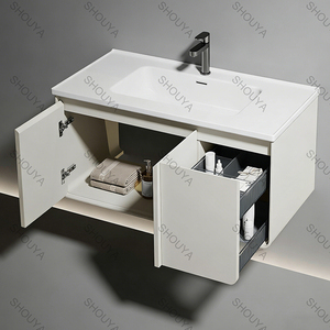 Meuble-lavabo mural en contreplaqué pour <span class=keywords><strong>salle</strong></span> <span class=keywords><strong>de</strong></span> <span class=keywords><strong>bain</strong></span> avec vasque et <span class=keywords><strong>miroir</strong></span> LED – Vente en gros - Product Image 3
