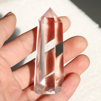 Piedra de Cristal Natural para Sanación, Punta de Cristal de Cuarzo Transparente de Tamaño Mediano, Torre de Cristal para Feng Shui