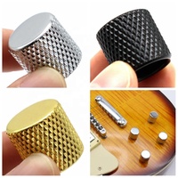 Boutons de volume et de tonalité pour guitare électrique, boutons moletés plats noirs en gros, pièces pour guitare basse