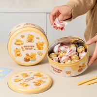 Boîte en métal étamé personnalisée pour gâteaux, tiramisu, biscuits, design de dessin animé, écologique, qualité alimentaire, pour le stockage de chocolats cuits