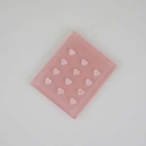 12-Well Pink Crystal Glass Eyelash Glue Holder Salon-Grade Lash Glue Drops Pallet Suministros de belleza para extensiones de pestañas - Product Image 2