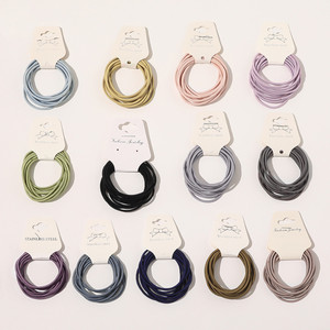 Style coréen filles couleur unie tête corde haute élastique caoutchouc bandeaux 10 pièces/ensemble Simple modèle de base cheveux cravates en gros - Product Image 1