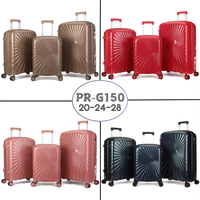 Nouvelle conception, ensemble de bagages unisexe 20/24/28 pouces, 3 pièces, coque rigide en PP, double fermeture éclair, valise de voyage avec roulettes pivotantes