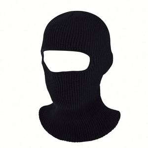 Masque de ski intégral en tricot à 1 trou avec logo brodé personnalisé, bonnet balaclava pour adulte, pour l'extérieur - Product Image 2