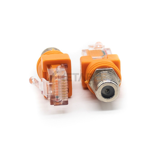 Adaptateur RJ45 vers coaxial F, connecteur RF 8P8C femelle vers F mâle 75 Ohm, convertisseur de prise jack Ethernet vers coaxial pour testeur de réseau - Product Image 4