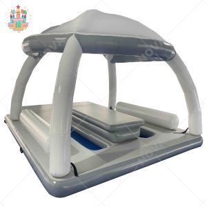 Bãi biển Inflatable nổi đảo PVC 3.2x3.2x2.25m nước nổi nền tảng cho gia đình nổi ghế và gian hàng - Product Image 4