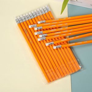 Crayon hexagonal en plastique de 19 cm (7 pouces) avec gomme, mine graphite HB 2B, corps jaune, pour dessin d'enfants, idéal pour les promotions - Product Image 4
