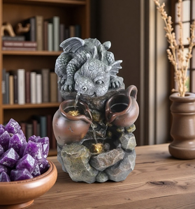 Fontaine à eau en cascade avec animaux LED, lumières de <span class=keywords><strong>jardin</strong></span> en résine, moderne, étanche, faite à la main, décoration de patio <span class=keywords><strong>extérieur</strong></span>, <span class=keywords><strong>idée</strong></span> de <span class=keywords><strong>cadeau</strong></span> unique - Product Image 3