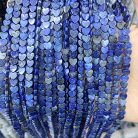Perles plates en forme de cœur, pierres précieuses naturelles Lapis Lazuli, Œil de tigre, Quartz rose pour la fabrication de bijoux DIY, 4mm 6mm, environ 38CM