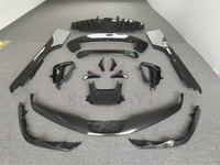 Digunakan untuk Ferrari SF90 serat karbon kering gaya OEM perlengkapan bodi depan bibir dan belakang Diffuser rok samping Kit bodi sayap Spoiler