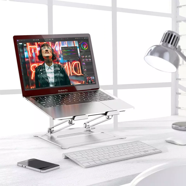 2025 Aluminum Alloy Adjustable Folding Portable for Notebook MacBook Computer Bracket Lifting Cooling Holder Non-slip Laptop Stand