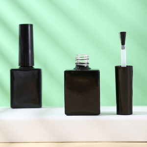 Flacon de vernis à ongles carré 15ml noir 15ml, flacon vide minimaliste haute couture pour vernis <span class=keywords><strong>gel</strong></span> - Product Image 2