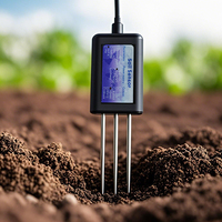 Capteur de sol NPK 3 en 1 sans fil standard RS485 Modbus avec batterie intégrée, panneau solaire, collecteur LORA LORAWAN pour l'agriculture