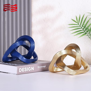 Sculpture nœud infini, décoration nœud doré, petites décorations abstraites, statue moderne pour table basse, sculpture dorée - Product Image 4