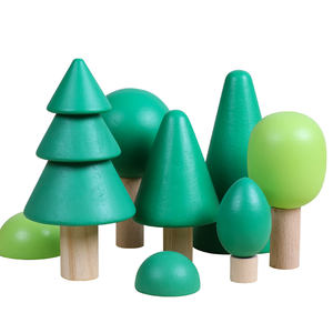 Mainan Bayi Mainan Edukasi Hutan Semak Kayu Mainan Susun Pohon Bersarang Montessori Mainan Blok Bangunan - Product Image 2