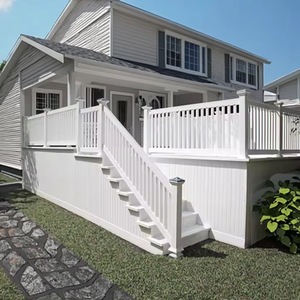 Clôture élégante en PVC blanc durable <span class=keywords><strong>de</strong></span> 1578 "pour main courante d'<span class=keywords><strong>escalier</strong></span> et barrière extérieure <span class=keywords><strong>de</strong></span> sécurité décorative <span class=keywords><strong>de</strong></span> cour avant Anti-UV - Product Image 3