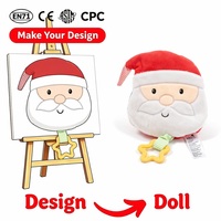 Peluche personnalisée Père Noël pour bébé, en coton PP hypoallergénique, doublure en maille, estampage doré, cadeau d'anniversaire, pour le sommeil