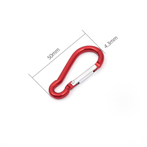 Carabiner Curved Aluminum Keychain 40mm Portable Multifunctional Hardware Accessory - Product Image 4