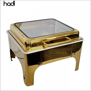 Elegante calentador de alimentos eléctrico de 6 litros, de acero inoxidable, con alcohol, estilo europeo de lujo, color dorado, para uso en restaurantes, con garantía completa. - Product Image 4