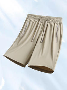 Pantalones cortos deportivos de seda helada de fabricante, pantalones cortos de secado rápido para hombre informales de talla grande elásticos sueltos de verano - Product Image 2