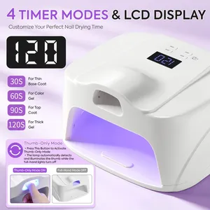 Lampe UV pour ongles, séchoir à ongles UV 44 LED avec zone indépendante pour le pouce, capteur automatique et 4 réglages de minuterie pour la maison et le salon - Product Image 4