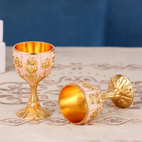 Verre à vin blanc et à cocktail haut de gamme pour la maison, rétro, de grande valeur, créatif, personnalisé, anti-chute, décoration en alliage, capacité de 20 ml
