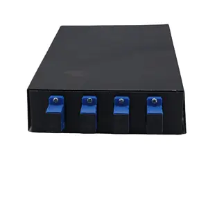 Kotak Terminal Serat Optik Desktop Hitam Logam SCLC Kompak 8 Port