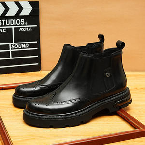 Nouvelles chaussures en cuir véritable tendance, bottes de travail, bottes décontractées classiques pour hommes - Product Image 1