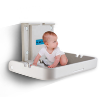 Table à langer horizontale murale Modun en plastique, résistante aux bactéries, pour bébés, avec unité de toilette portable intégrée