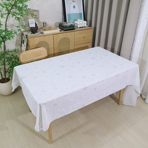Trắng lá bền chịu nhiệt không thấm nước nhựa thanh lịch ren bên Khăn trải bàn - Product Image 1