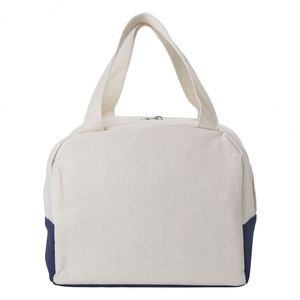 Custom Cotton Lunch Bag Zipper Cooler Bag with Handle Portable Picnic Bag for Adult - Product Image 5