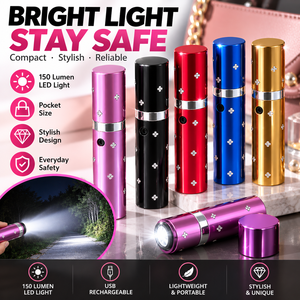 Mini lampe torche LED style rouge à lèvres 1202 avec strass, idéale pour souvenirs, vente en gros - Product Image 1
