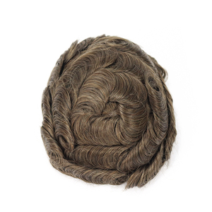 Tupé <span class=keywords><strong>de</strong></span> doble piel rubia marrón para hombres, PU inyectado, piezas <span class=keywords><strong>de</strong></span> cabello, sistema <span class=keywords><strong>de</strong></span> reemplazo, prótesis derecha - Product Image 4