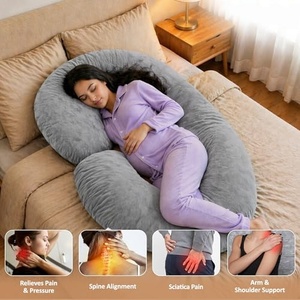 Almohada de Embarazo en Forma de C, con Soporte para la Espalda, Cubierta de Terciopelo Suave y Cómoda, Almohada de Maternidad para Todo el Cuerpo - Product Image 3