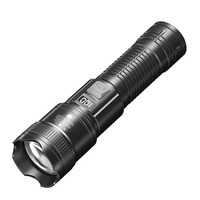 Lampe torche tactique LED super lumineuse 10000 lumens, étanche IP65, rechargeable par USB, avec corps en ABS