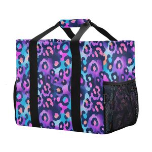 Panier à linge pliable à faible MOQ avec poches latérales en maille, sac de courses grand format imprimé léopard, anti-poussière, imperméable et indéchirable - Product Image 6