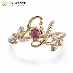 Bague de mode en or <span class=keywords><strong>jaune</strong></span> 10K avec pierre principale en rubis de laboratoire certifié GRC, taille brillant rond de 3 mm, pour femme - Product Image 2