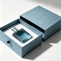 Boîte cadeau de parfum haut de gamme personnalisée, boîte cadeau en papier de luxe, coffret de crème pour le visage, boîte d'emballage avec tiroir et ruban Eva