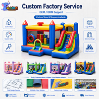 Château Gonflable Commercial d'Extérieur avec Toboggan pour Événements de Location, en PVC Durable, Personnalisable OEM, Combo Château Gonflable et Trampoline